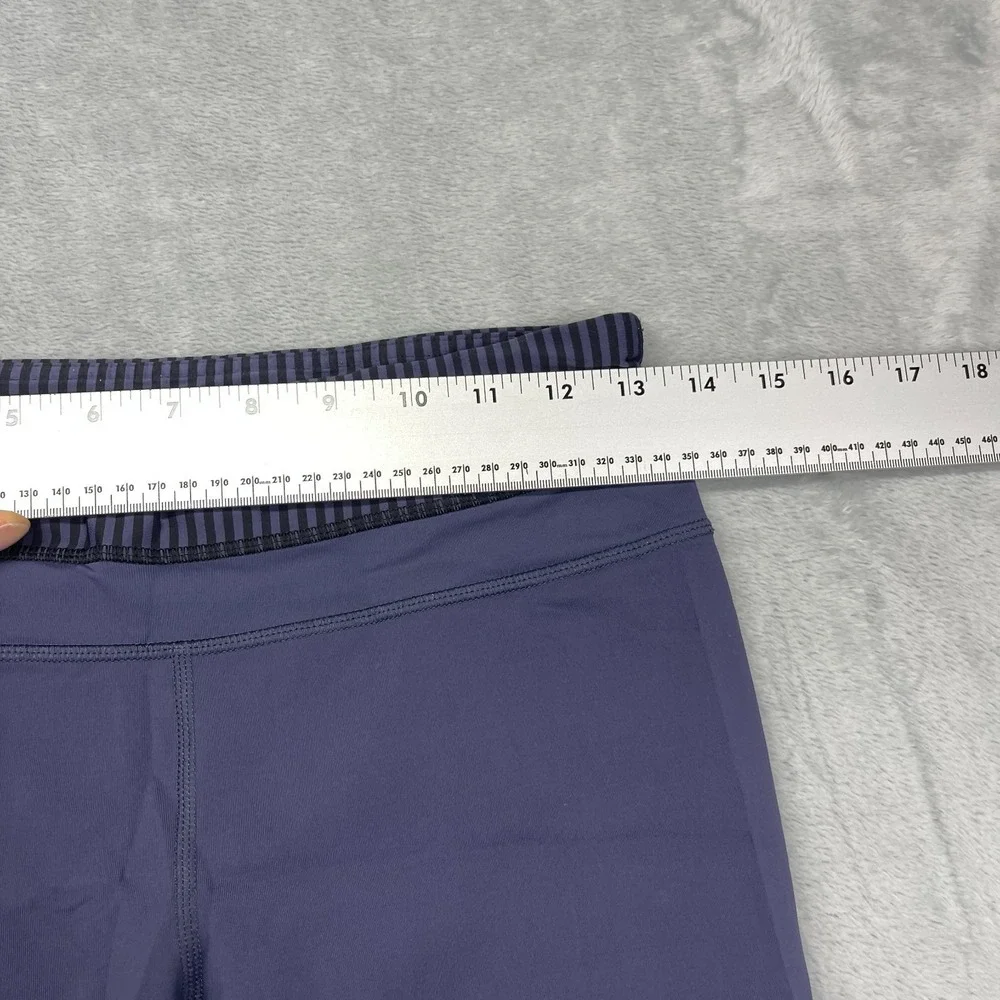 Lululemon Leggings Womens 6 (26/22) Purple Stripe‎ Waistband Run Inspire Crop II